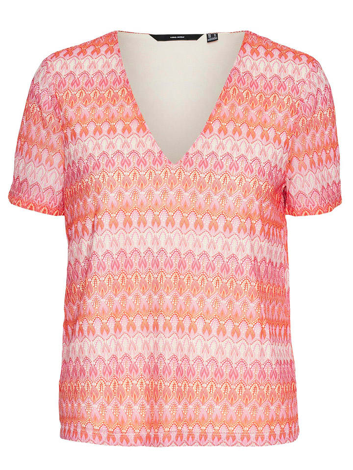Vero Moda Koszulka w kolorze czerwono-jasnoróżowym rozmiar: XS