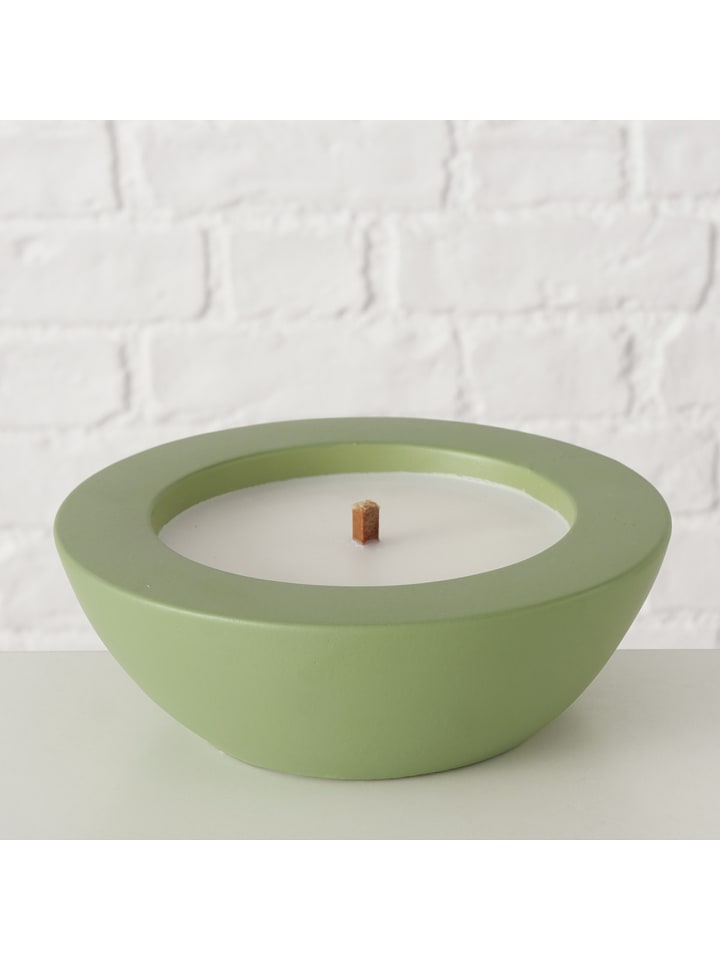 Boltze Świeca doniczkowa "Bonko" w kolorze zielonym - wys. 6,5 x Ø 19 cm rozmiar: onesize