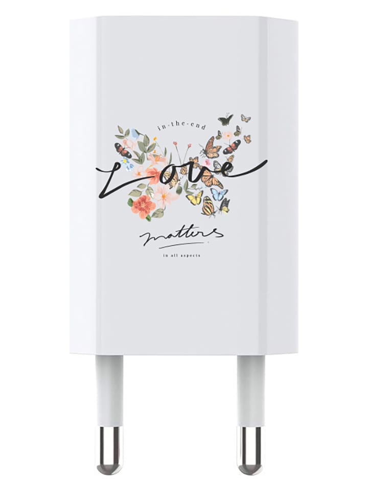 SWEET ACCESS Adapter sieciowy USB "Love Papillon" w kolorze białym rozmiar: onesize