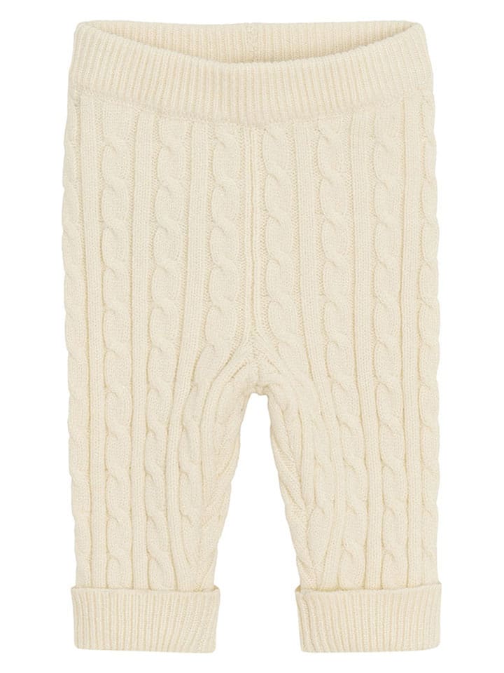 COOL CLUB Spodnie dzianinowe w kolorze kremowym rozmiar: 80/86