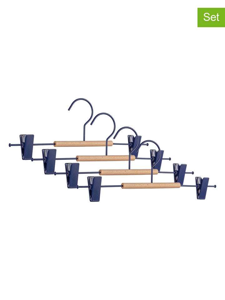 Bizzotto Wieszaki (4 szt.) w kolorze niebiesko-beżowym na ubrania - 35 x 12 cm rozmiar: onesize