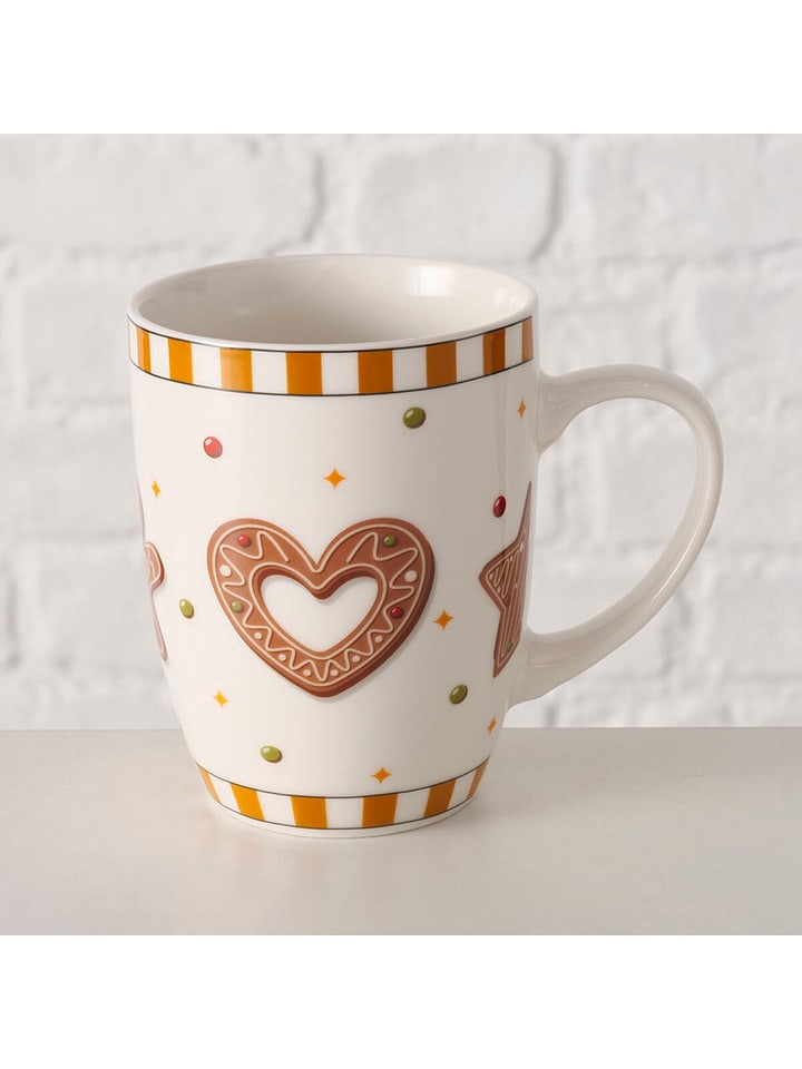 Boltze Kubek "Ginger" w kolorze biało-jasnobrązowym - 330 ml rozmiar: onesize