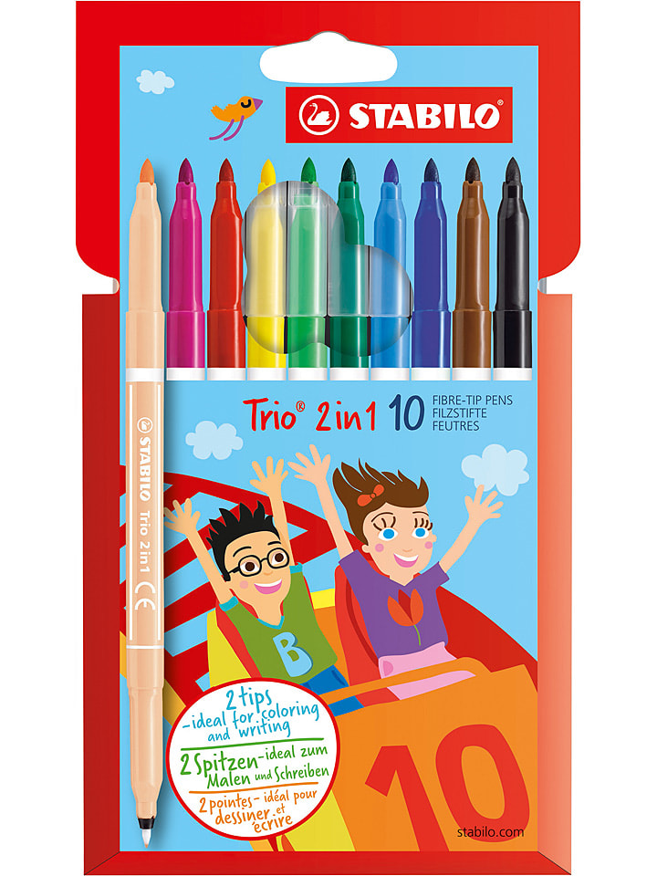 STABILO Mazaki i cienkopisy 2w1 (10 szt.) "STABILO Trio 2in1" rozmiar: onesize