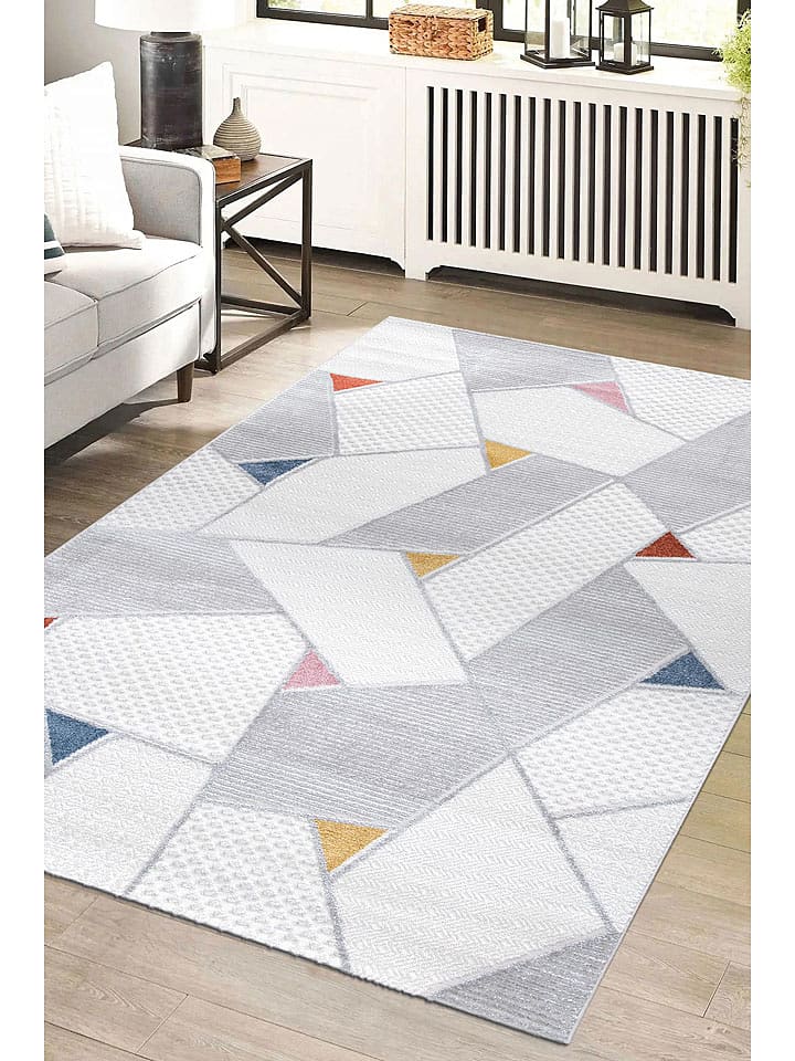 Mioli Dywan "Roma" w kolorze biało-szarym ze wzorem rozmiar: 60x110 cm