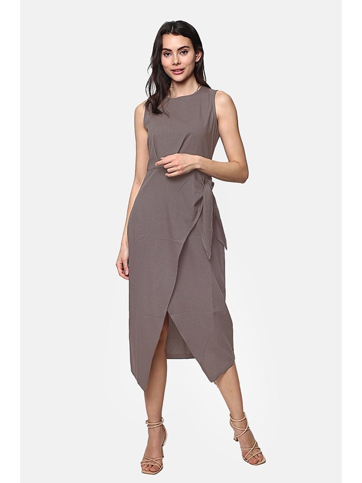 Le Jardin du Lin Lniana sukienka w kolorze jasnobrązowym rozmiar: 42