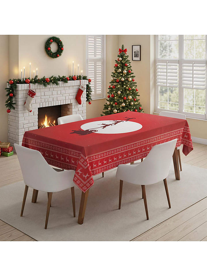 Colourful Cotton Obrus w kolorze czerwonym rozmiar: 160x220 cm