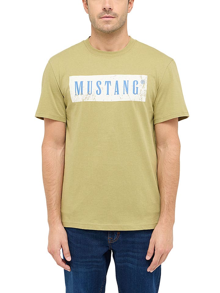 Mustang Koszulka w kolorze khaki rozmiar: 3XL