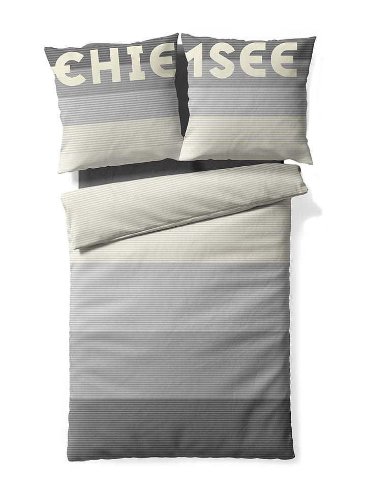 Chiemsee Komplet pościeli satynowej "Iconic" w kolorze szarym rozmiar: 135x200 cm/80x80 cm