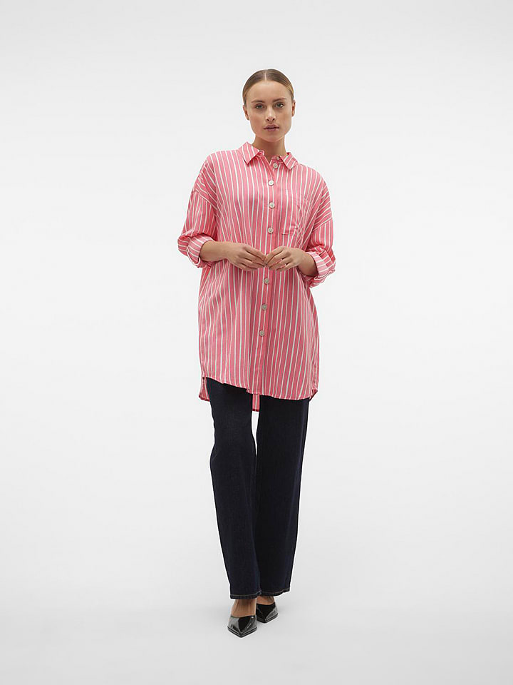 Vero Moda Koszula "Ilisa" w kolorze różowo-białym rozmiar: S