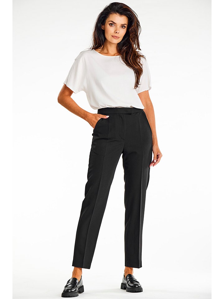 Awama Spodnie chino w kolorze czarnym rozmiar: L