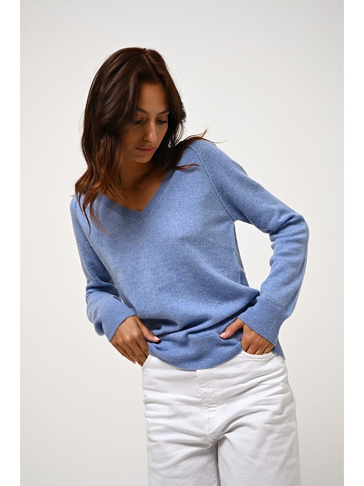 AUTHENTIC CASHMERE Kaszmirowy sweter "Giusalet" w kolorze błękitnym rozmiar: XXL