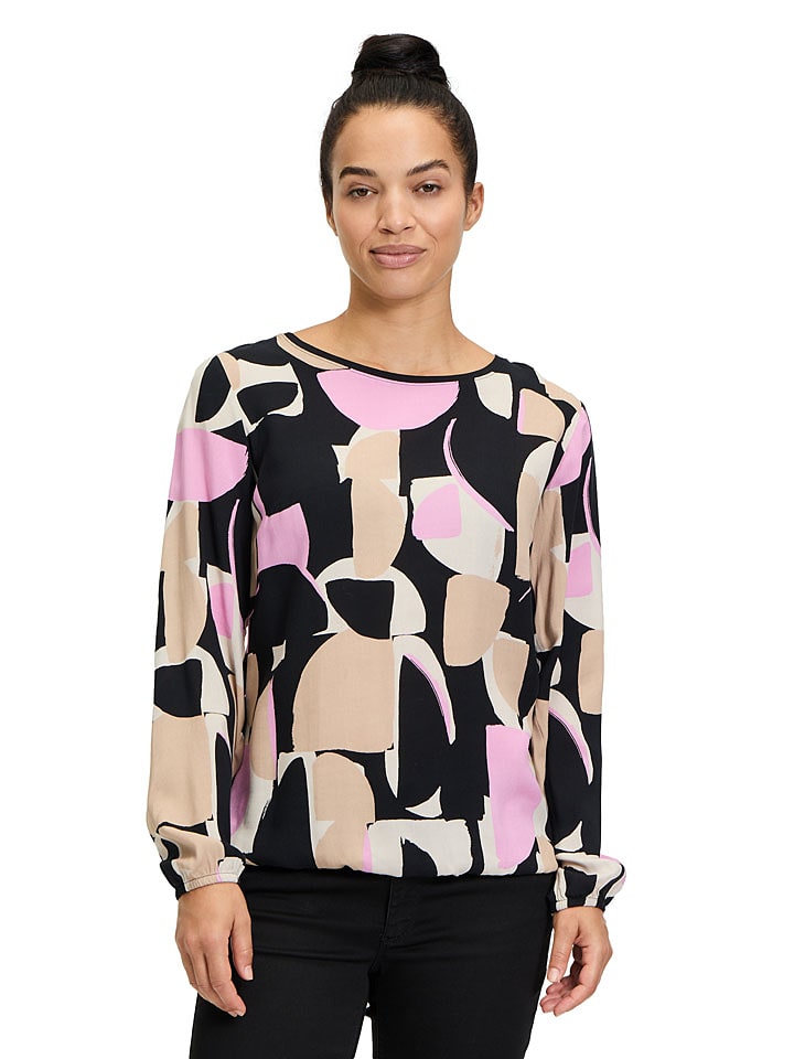 BETTY & CO Bluzka w kolorze szarobrązowo-czarno-jasnoróżowym rozmiar: 46