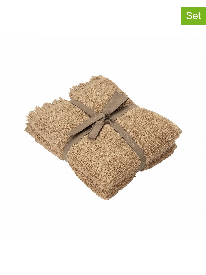 Blomus Ręczniki (2 szt.) "Frino" w kolorze jasnobrązowym dla gości - 50 x 30 cm rozmiar: onesize