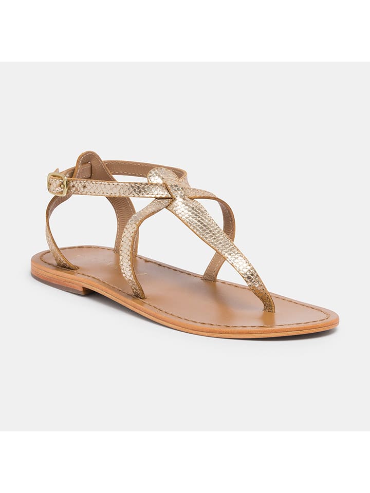 CALANK Skórzane sandały w kolorze złotym rozmiar: 38