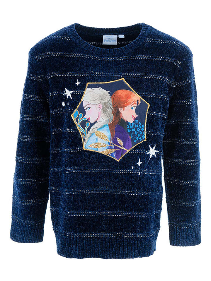 Disney Frozen Sweter "Kraina Lodu" w kolorze granatowym rozmiar: 128