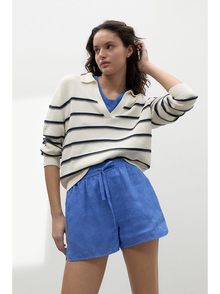 Ecoalf Lniane szorty w kolorze niebieskim rozmiar: XS