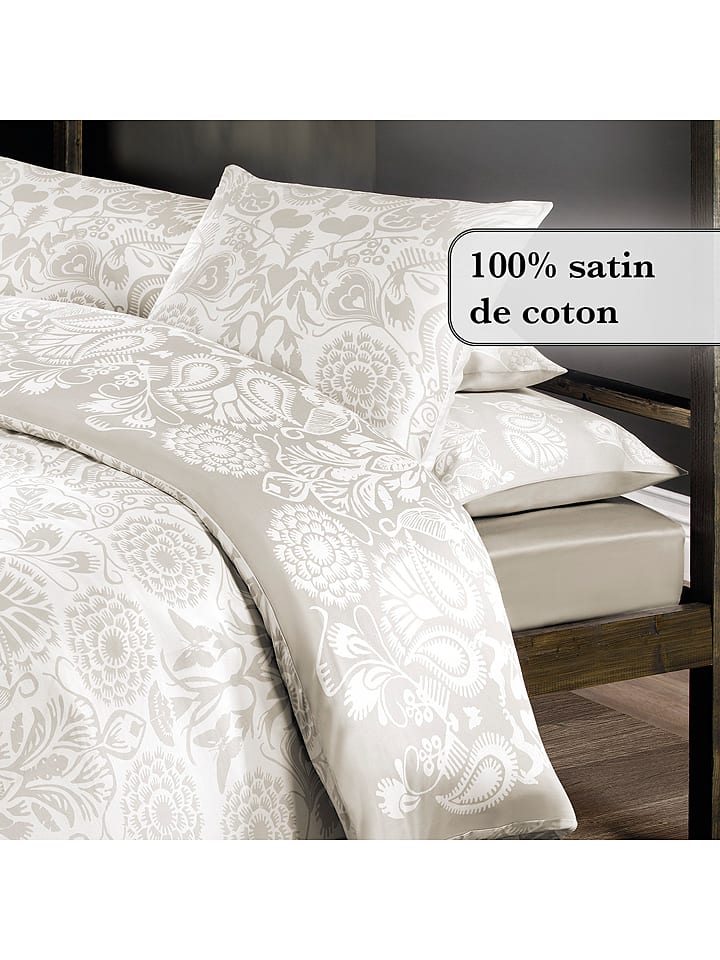 CXL by Christian Lacroix Satynowe prześcieradło w kolorze beżowym na gumce rozmiar: 90x200 cm