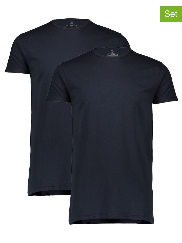 DSTREZZED Koszulki (2 szt.) w kolorze granatowym rozmiar: L