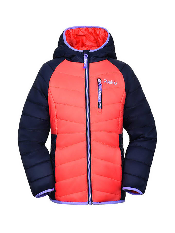 Peek U Całoroczna kurtka pikowana "Cordelia" w kolorze pomarańczowo-granatowym rozmiar: 164