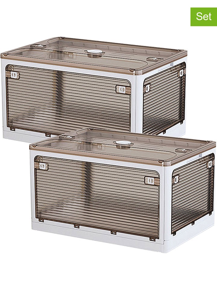 Joybos Skrzynki (2 szt.) w kolorze biało-brązowym - 48 x 24 x 36 cm rozmiar: onesize
