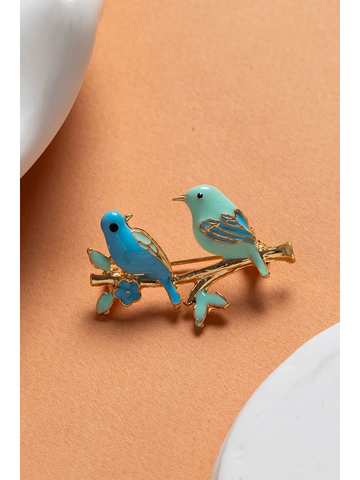 Lodie Silver Broszka w kolorze złoto-turkusowo-błękitnym rozmiar: onesize