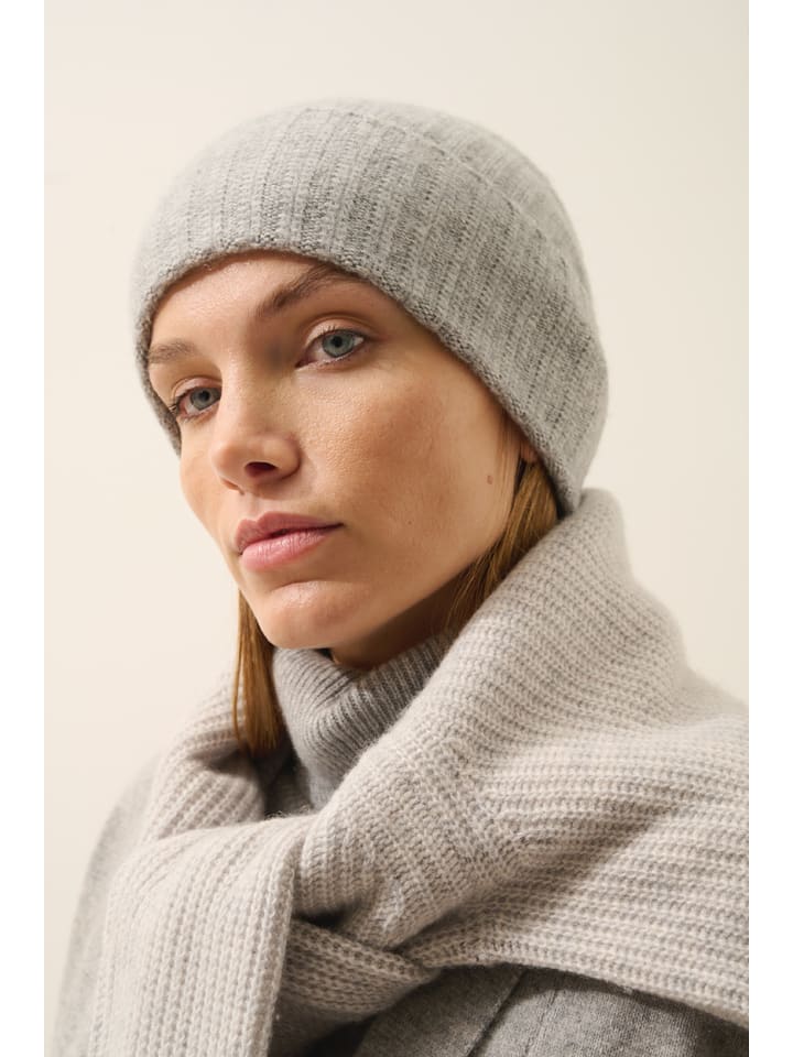 Just Cashmere Kaszmirowa czapka "Jin" w kolorze szarym rozmiar: onesize