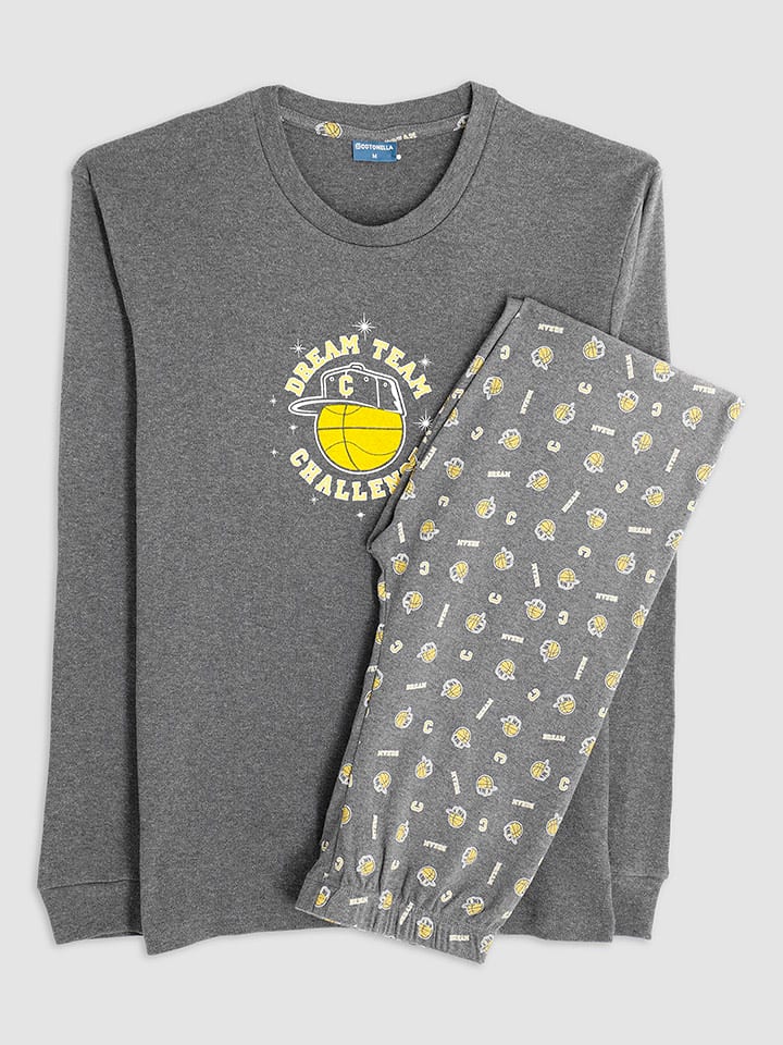 COTONELLA Piżama w kolorze szarym rozmiar: XXL