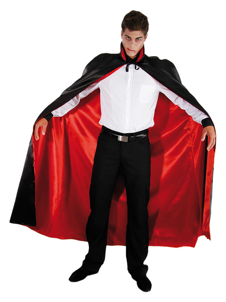 CHAKS Peleryna kostiumowa "Dracula" w kolorze czarno-czerwonym rozmiar: 152 cm