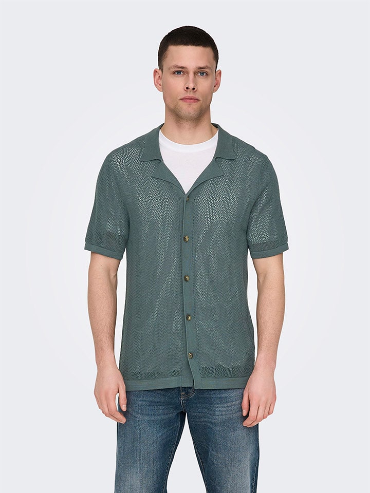 ONLY & SONS Kardigan "Diego" w kolorze turkusowym rozmiar: XL