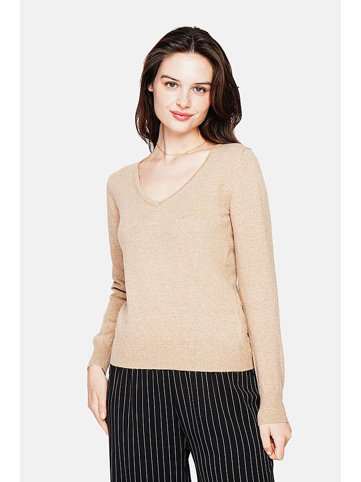 ASSUILI Sweter w kolorze jasnobrązowym rozmiar: 38