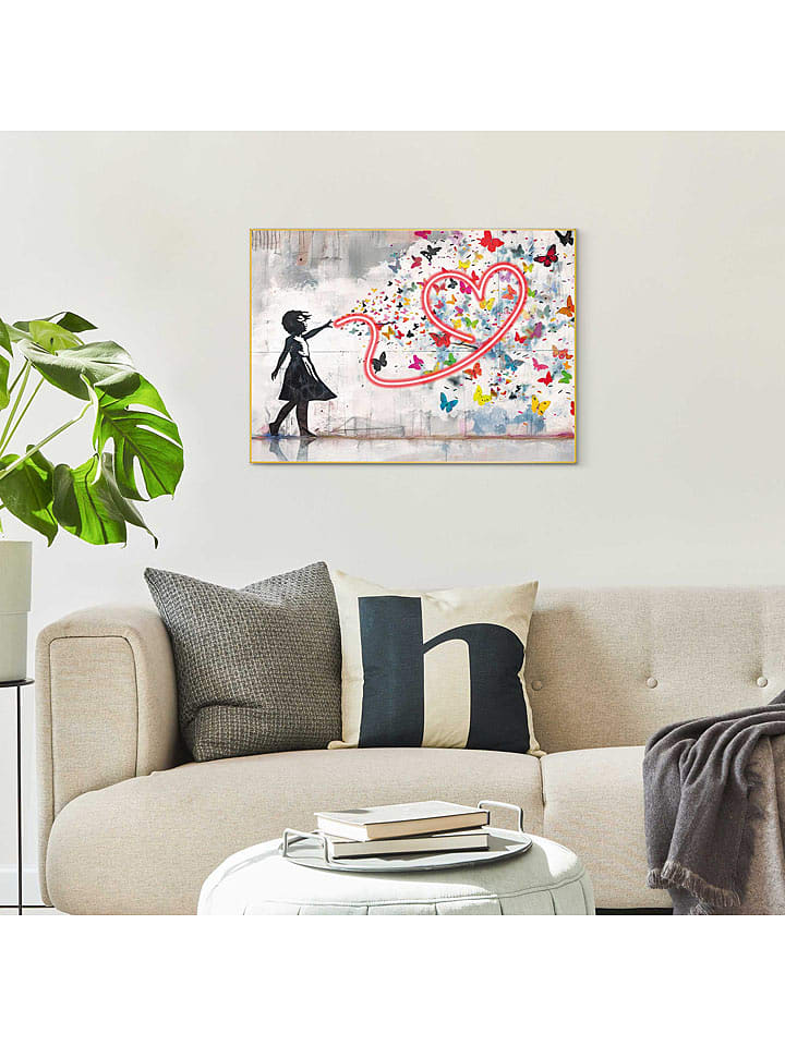 Orangewallz Druk artystyczny "Butterflies of Love" w ramce rozmiar: 50x70 cm