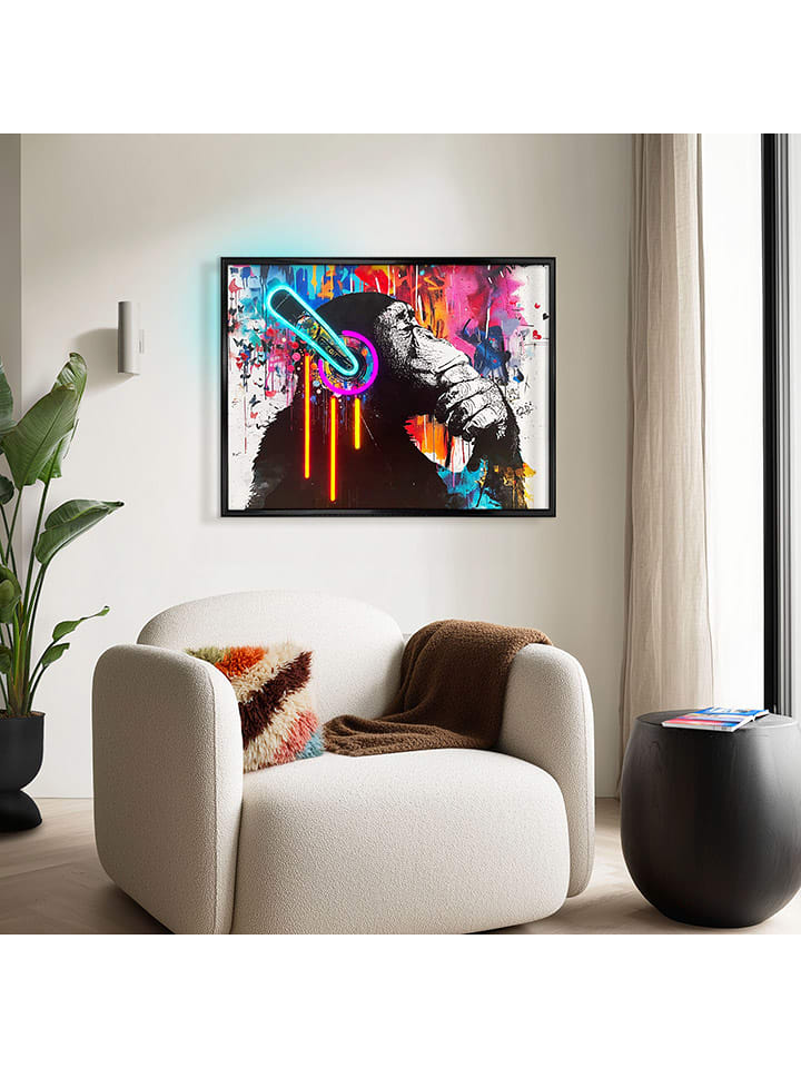 Orangewallz Druk artystyczny LED ''Chimp Stereo'' rozmiar: 60x80 cm