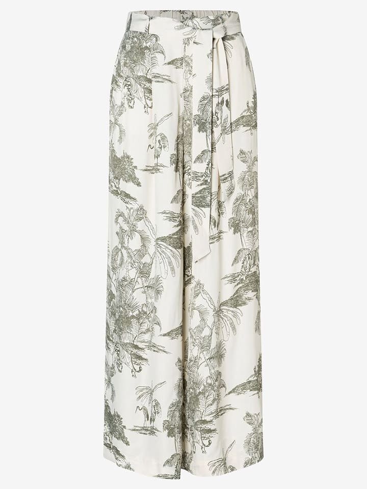 More & More Spodnie w kolorze kremowo-oliwkowym rozmiar: 38