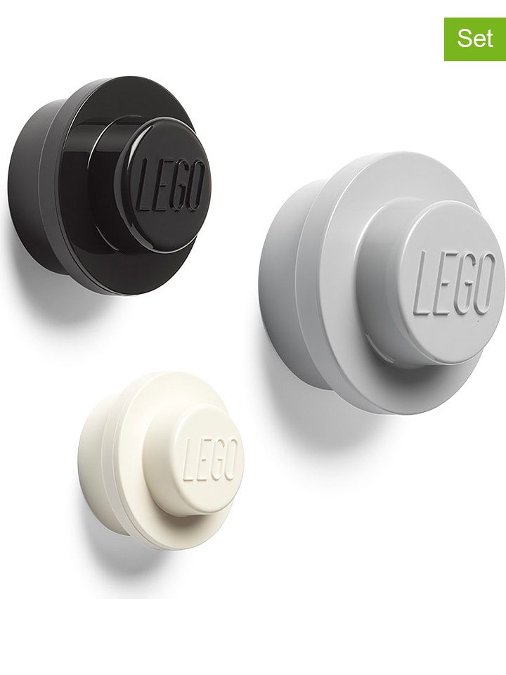 LEGO Wieszaki (3 szt.) "Iconic" w kolorze białym, czarnym i szarym rozmiar: onesize