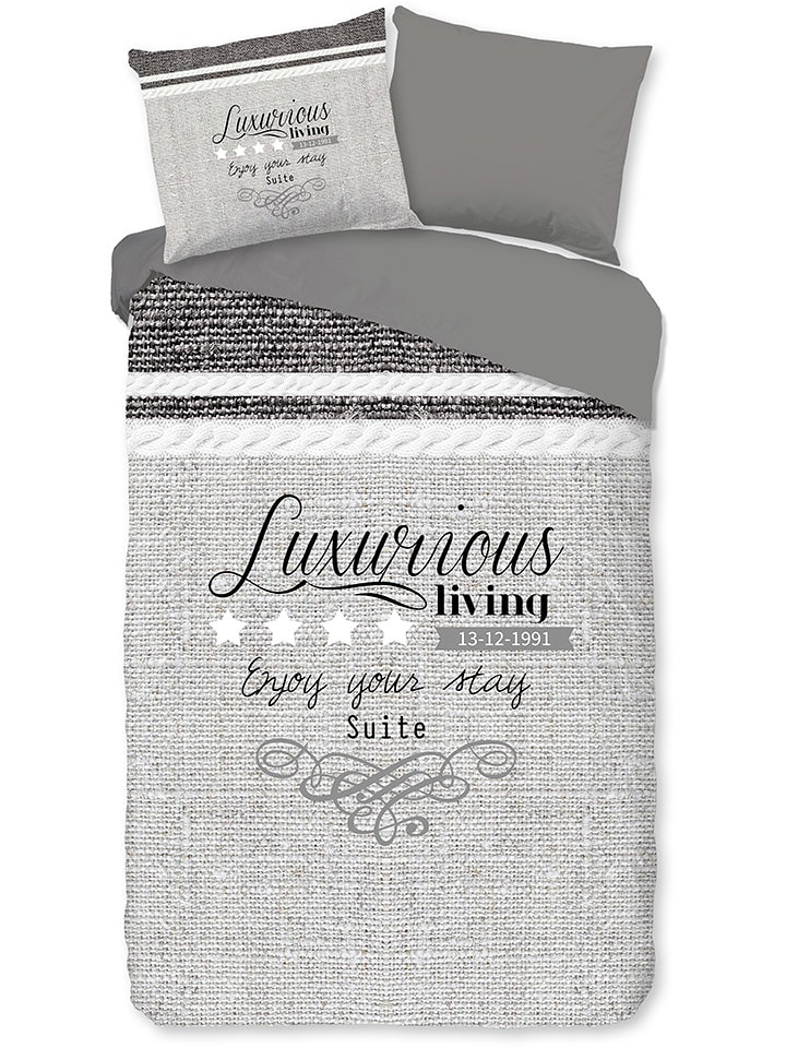 Pure Komplet pościeli "Suite" w kolorze szarym z mikrofibry rozmiar: 240x220 cm