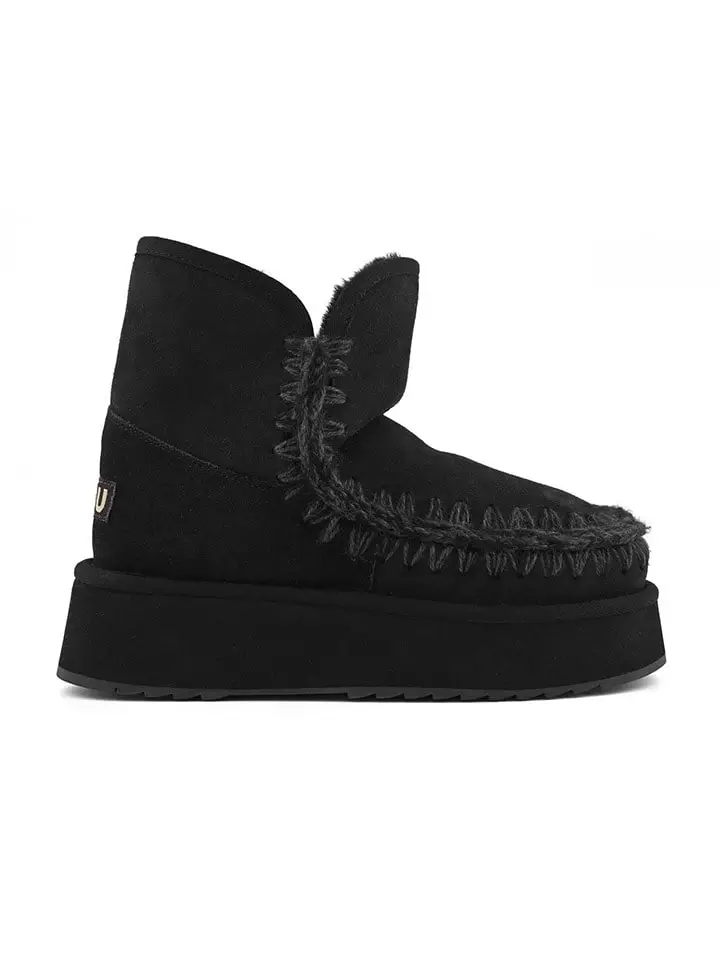 Mou Skórzane botki zimowe w kolorze czarnym rozmiar: 39