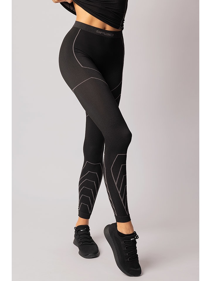 Spaio Legginsy termiczne "Rapid" w kolorze czarno-szarym rozmiar: M