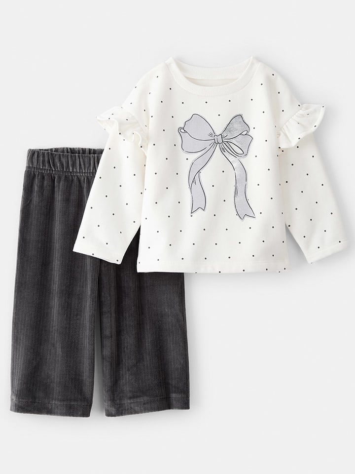 carter's 2-częściowy zestaw w kolorze kremowo-antracytowym rozmiar: 86