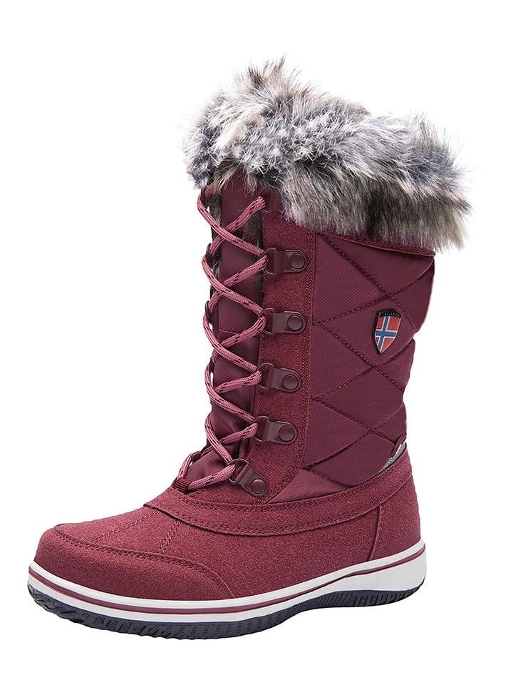 Trollkids Kozaki zimowe "Holmenkollen" w kolorze bordowym rozmiar: 39