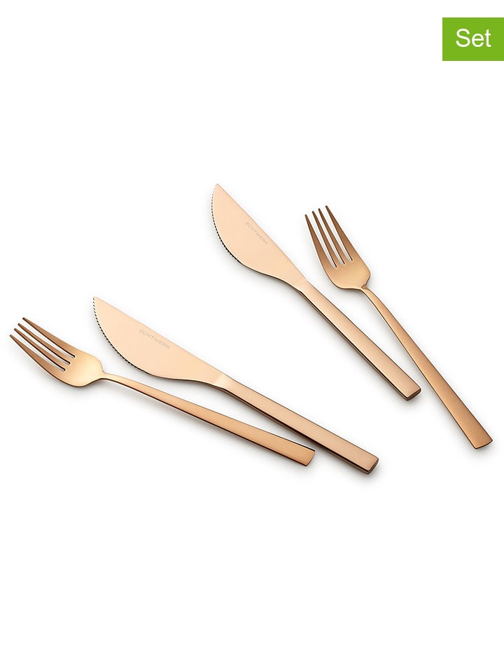 Echtwerk 4-częściowy zestaw sztućców w kolorze brązowym do pizzy rozmiar: onesize