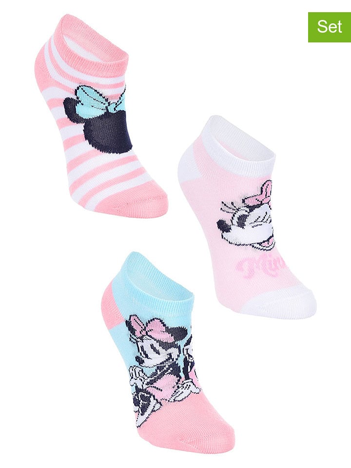 Disney Minnie Mouse Skarpety (3 pary) "Minnie" w kolorze jasnoróżowym rozmiar: onesize