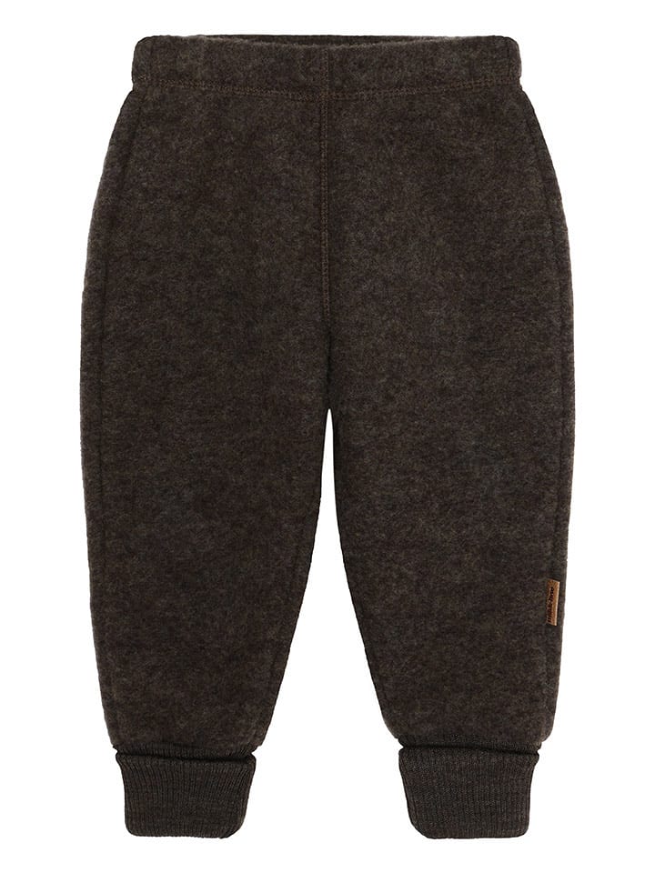 mikk-line Wełniane spodnie w kolorze ciemnobrązowym rozmiar: 80