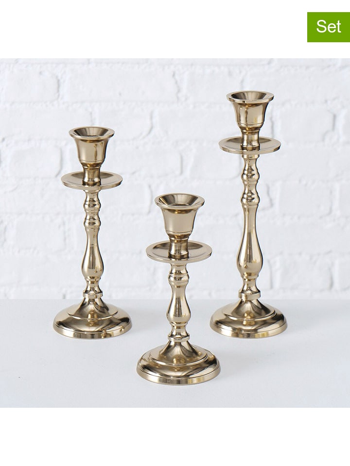 Boltze Świeczniki (3 szt.) "Vicco" w kolorze kremowym rozmiar: onesize