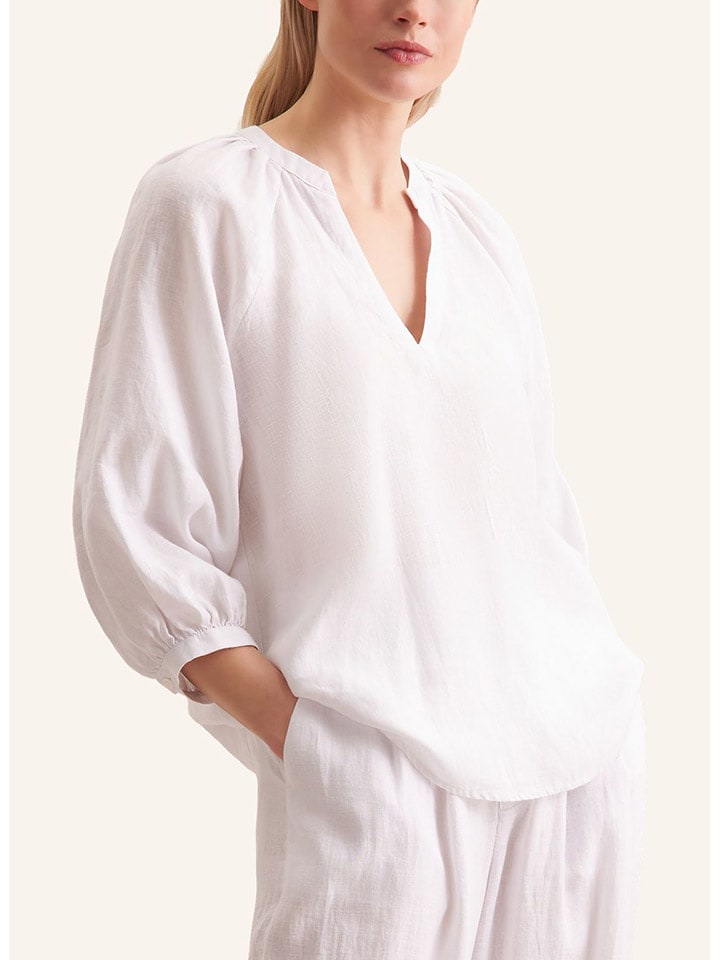 Seidensticker Lniana bluzka w kolorze białym rozmiar: 38