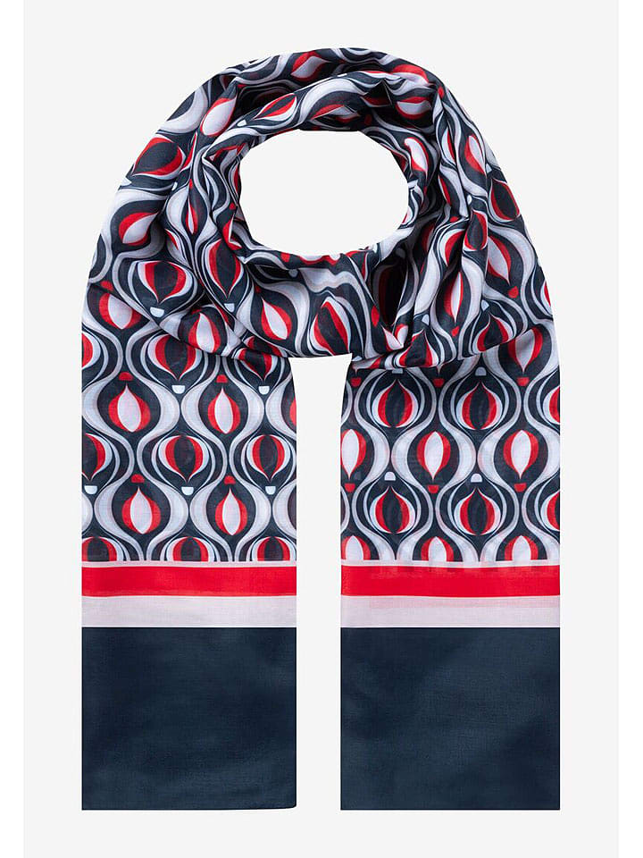 More & More Szal w kolorze błękitno-czerwono-granatowym - 180 x 70 cm rozmiar: onesize
