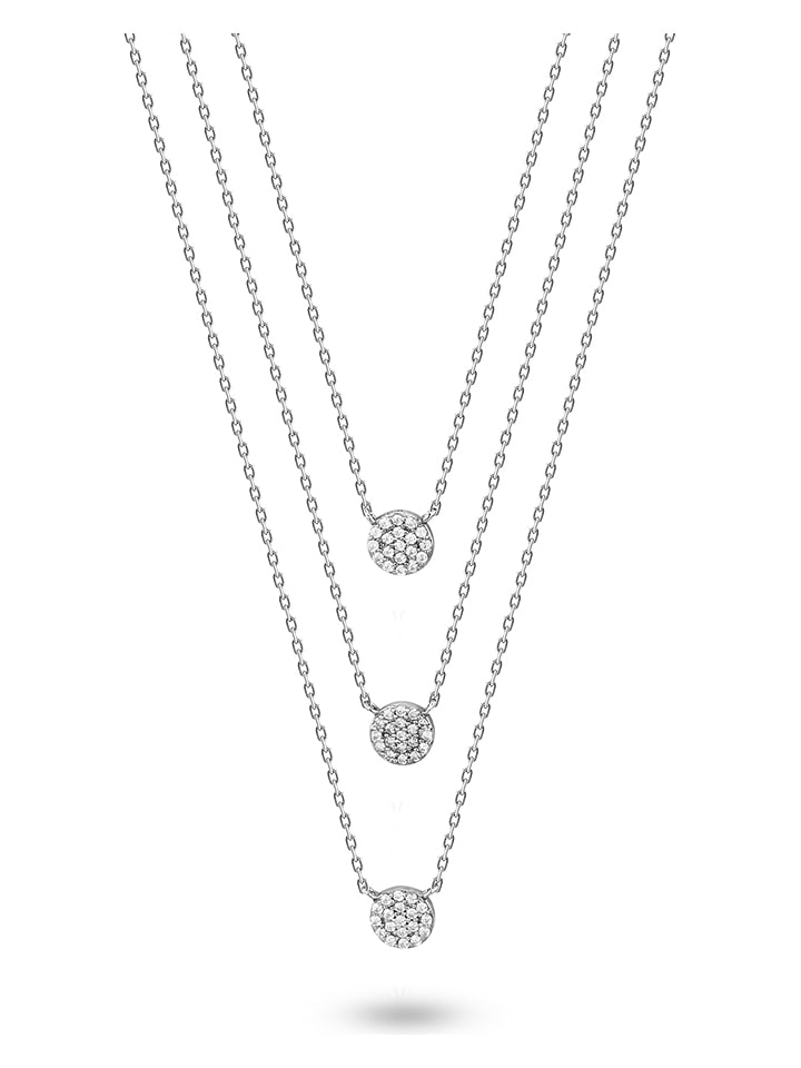 DI GIORGIO Srebrny naszyjnik z elementami ozdobnymi - dł. 39 cm rozmiar: onesize