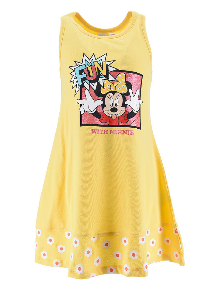 Disney Minnie Mouse Sukienka "Minnie" w kolorze żółtym ze wzorem rozmiar: 98