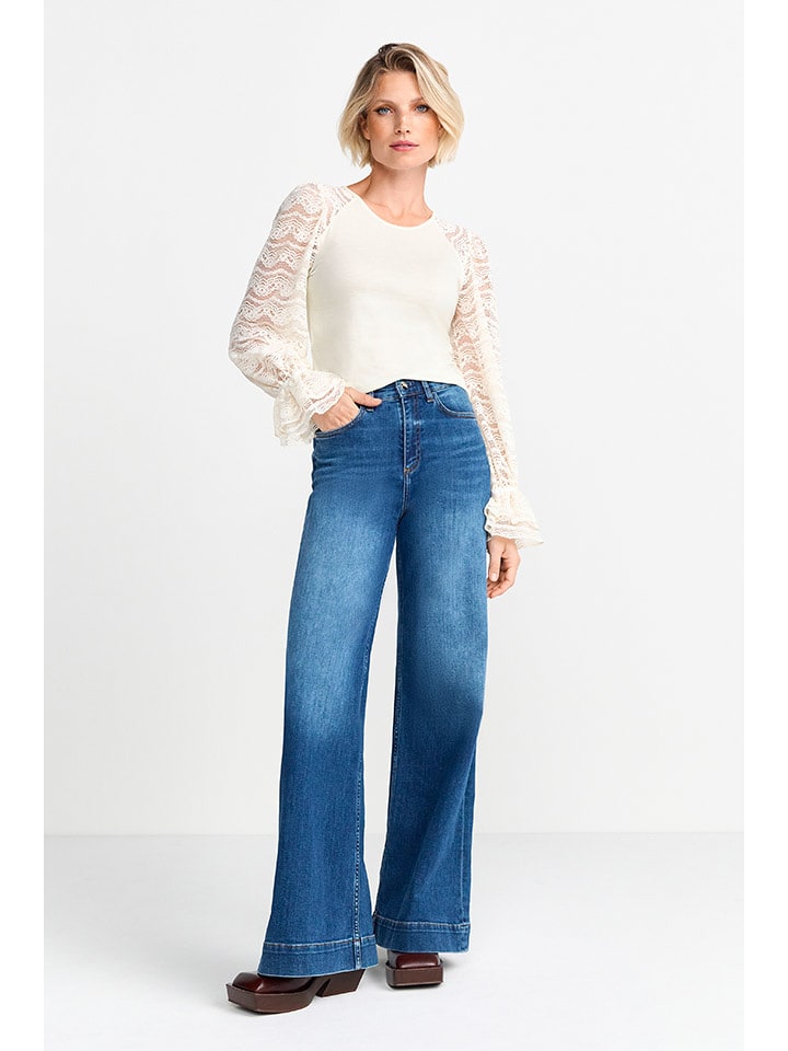 Rich & Royal Bluzka w kolorze kremowym rozmiar: L