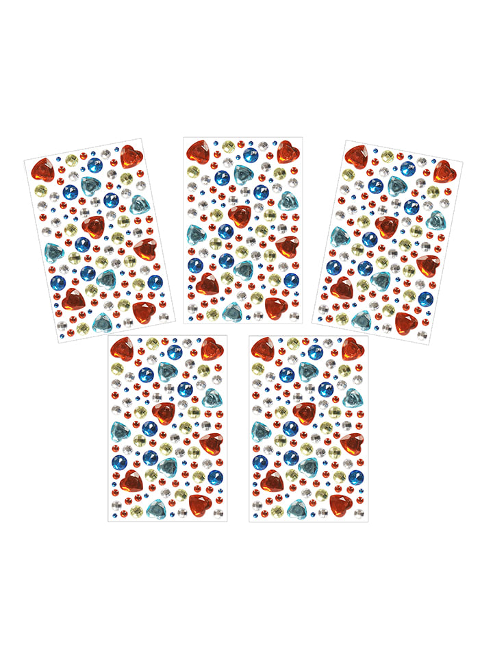 SUNNYSUE Błyszczące kamienie do naklejenia "Red hearts and more" w różnych kolorach rozmiar: onesize