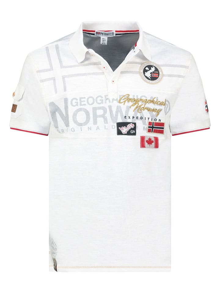 Geographical Norway Koszulka polo "Karadock" w kolorze białym rozmiar: S
